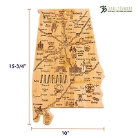 Totally Bamboo Destination State Shaped Serving and Cutting Board