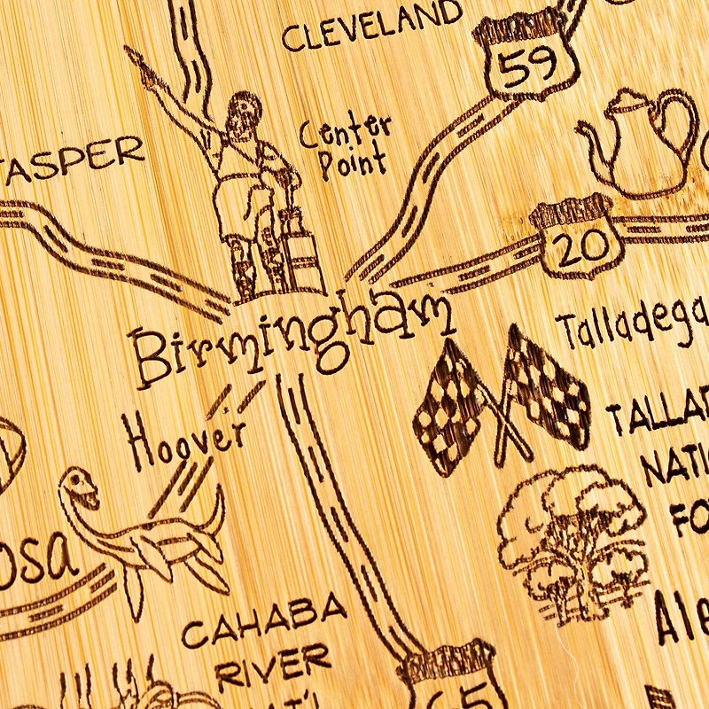 Totally Bamboo Destination State Shaped Serving and Cutting Board