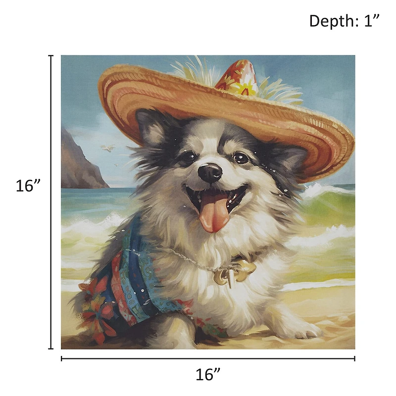 Madison Park 16 X 16 Beach Dogs Canvas Art
