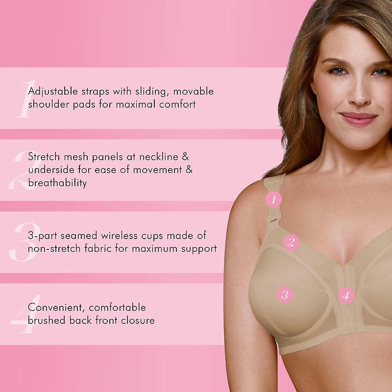 Exquisite Form Fully Full Coverage Unlined Wireless Bra 5100530