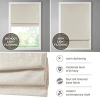 Madison Park Leighton Energy Saving Cordless Room Darkening Roman Shade