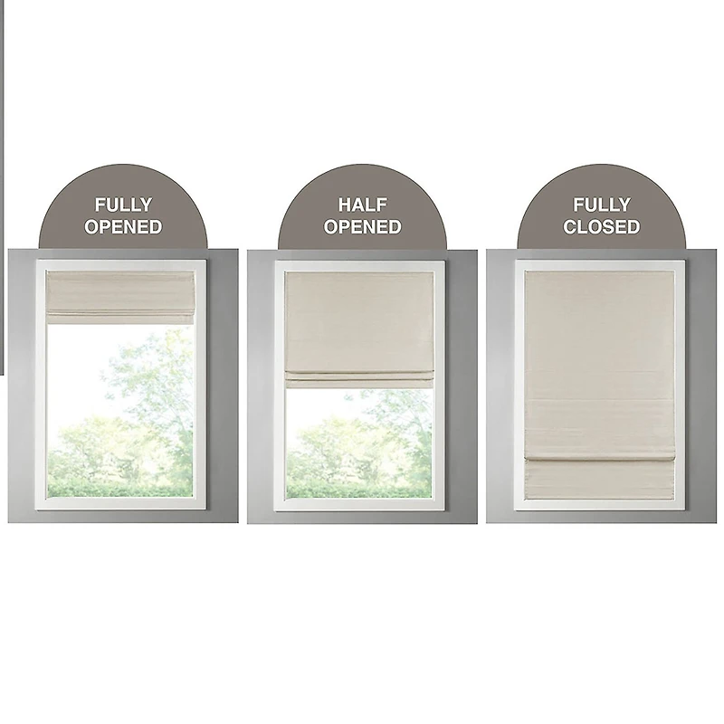 Madison Park Leighton Energy Saving Cordless Room Darkening Roman Shade
