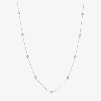 Diamond Addiction (G-H / Si2-I1) Womens 1/2 CT. T.W. Lab Grown White 10K Gold 18 Inch Pendant Necklace