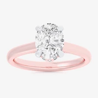 (G-H / Si1-Si2) Womens 2 1/5 CT. T.W. Lab Grown White Diamond 14K Gold Oval Engagement Ring
