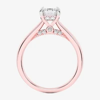 (G-H / SI1-SI2) Womens 2 1/5 CT. T.W. Lab Grown White Diamond 14K Gold Emerald Solitaire Engagement Ring