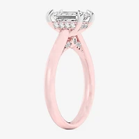(G-H / SI1-SI2) Womens 2 1/5 CT. T.W. Lab Grown White Diamond 14K Gold Emerald Solitaire Engagement Ring