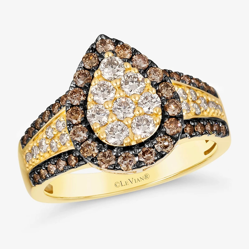 Le Vian® Ring featuring 1/ CT. Nude Diamonds™ Chocolate Diamonds® set 14K Honey Gold