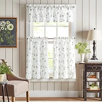 CHF Botanical Embroidery 2-pc. Rod Pocket Window Tier