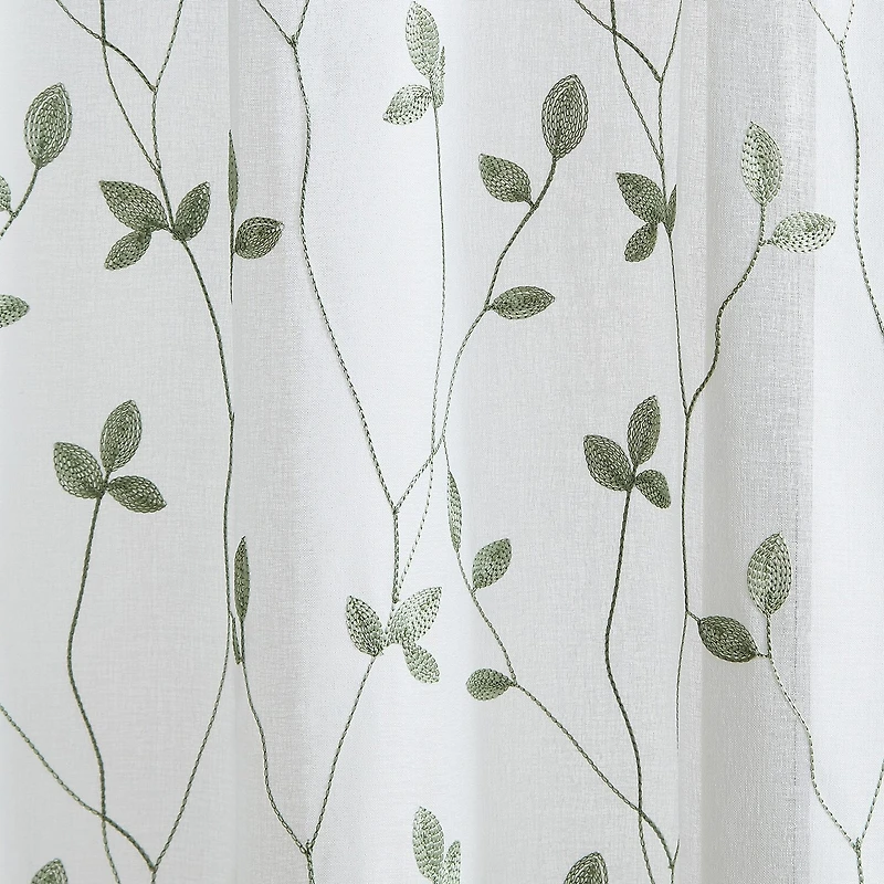 CHF Botanical Embroidery 2-pc. Rod Pocket Window Tier