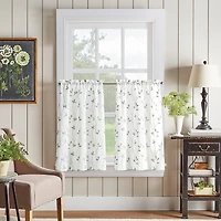 CHF Botanical Embroidery 2-pc. Rod Pocket Window Tier