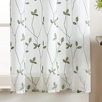 CHF Botanical Embroidery 2-pc. Rod Pocket Window Tier