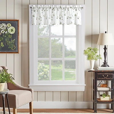 CHF Botanical Embroidery Rod Pocket Tailored Valance