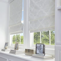 CHF Damask Cordless Room Darkening Roman Shade