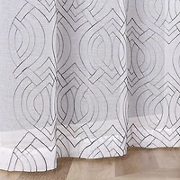 Regal Home Willa Grommet Top Embroidered Sheer Set of 2 Curtain Panel