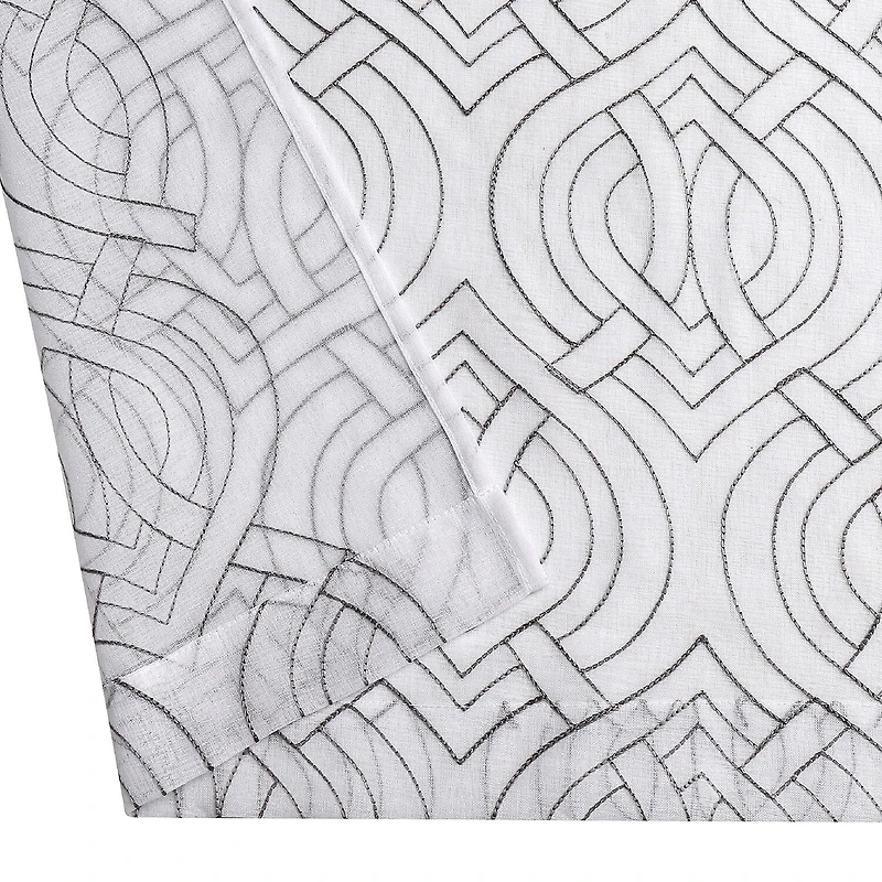 Regal Home Willa Grommet Top Embroidered Sheer Set of 2 Curtain Panel