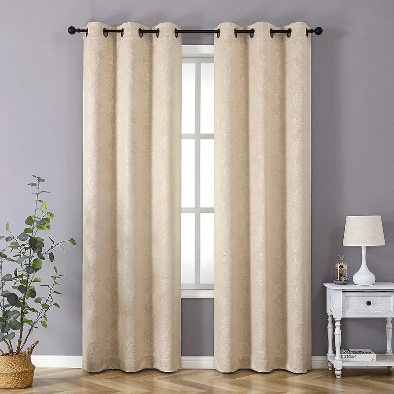 Regal Home Pascal Grommet Top Energy Saving Embossed Blackout Set of 2 Curtain Panel