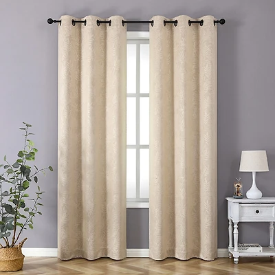 Regal Home Pascal Grommet Top Energy Saving Embossed Blackout Set of 2 Curtain Panel