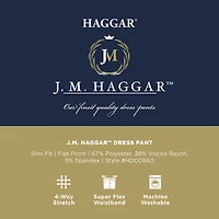 Haggar JMH Mens Slim Fit Dress Flat Front Pant