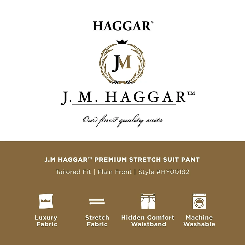 Haggar JMH Premium Stretch Mens Classic Fit Flat Front Suit Pant