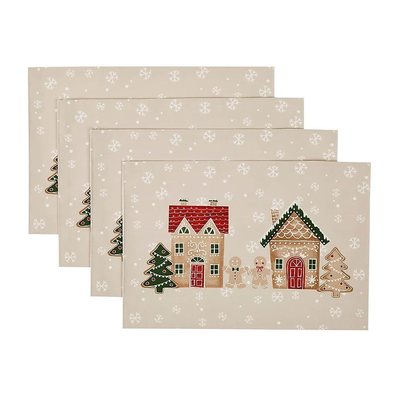 Avanti Gingerbread Village Holiday 4-pc. Placemat