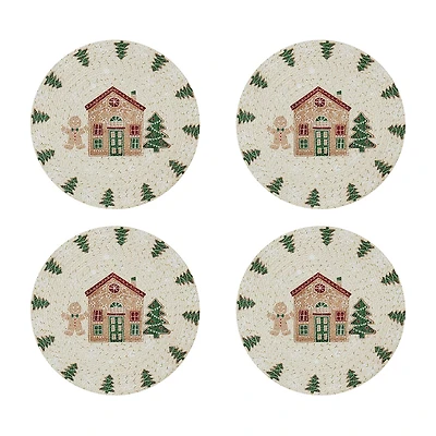 Avanti Gingerbread Village Holiday Round 4-pc. Placemat