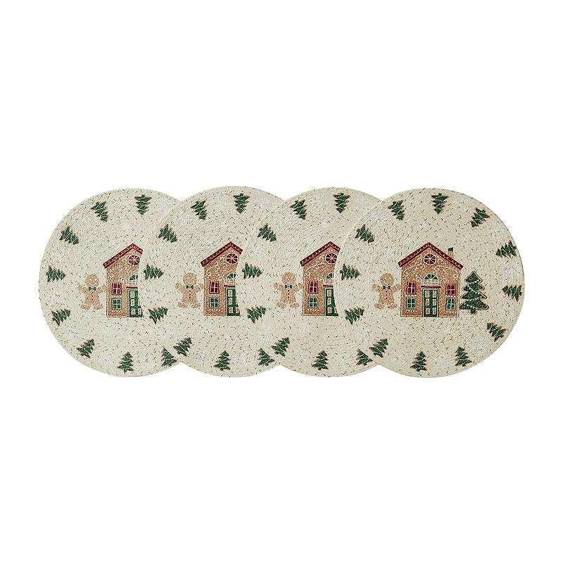 Avanti Gingerbread Village Holiday Round 4-pc. Placemat
