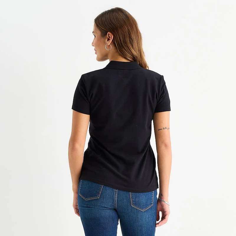 St. John's Bay Womens Short Sleeve Polo Shirt
