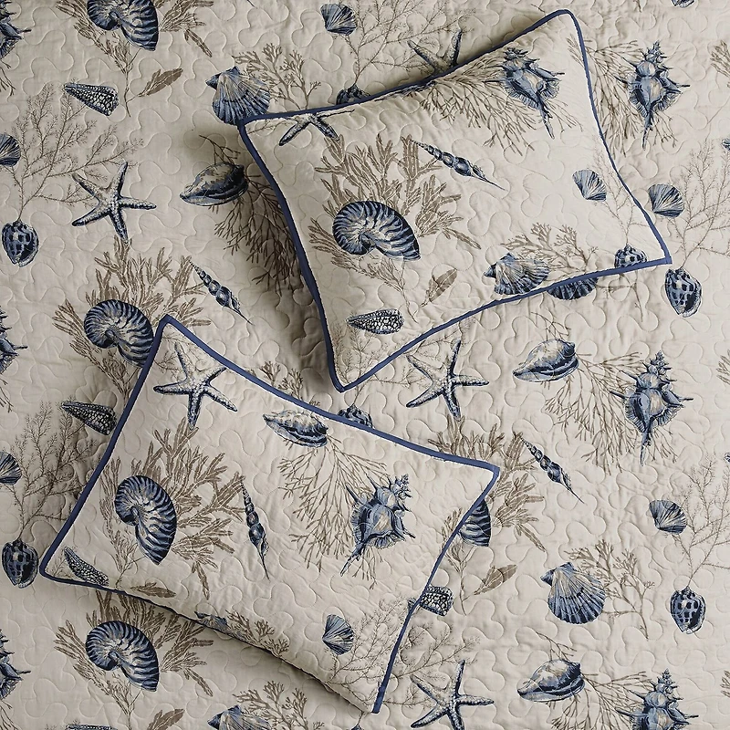 Madison Park Nantucket Coastal Quilt Set With Throw Pillows