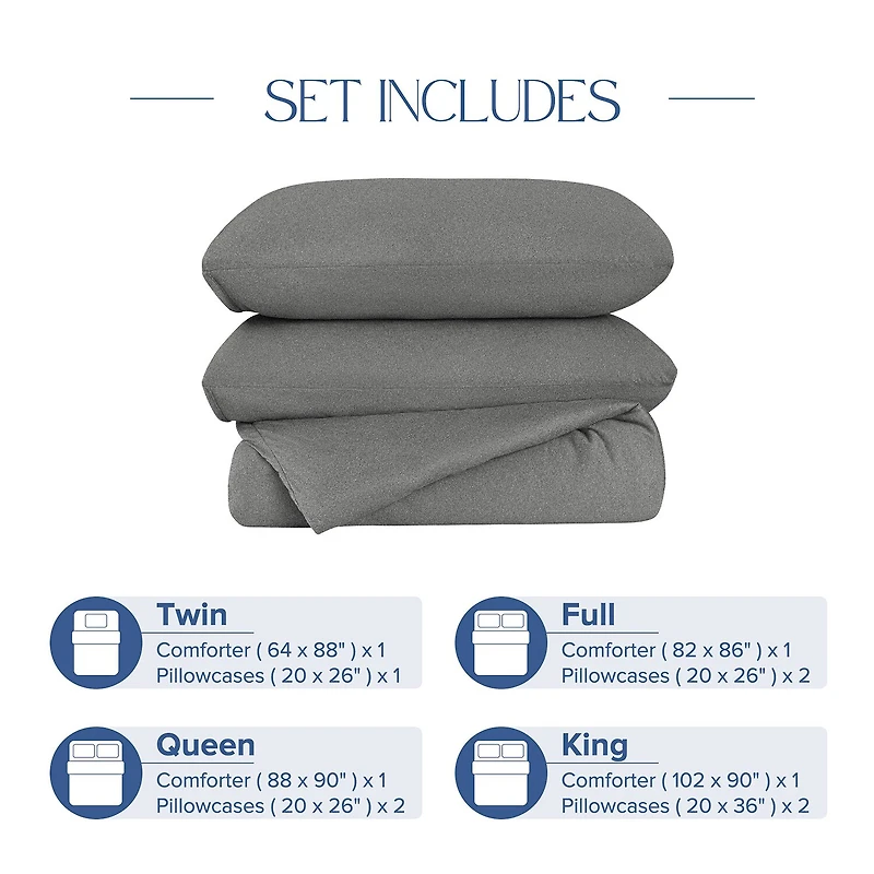 Awesome Home™ Soft Jersey Comforter Set ZZ Top Midweight Reversible Easy Care