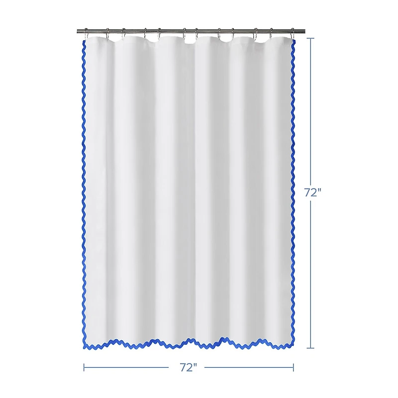 Awesome Home™ Scalloped Woven Fabric Shower Curtain