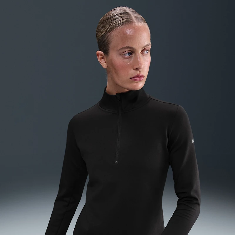 Nike Womens Mock Neck Long Sleeve Active Quarter-Zip Pullover