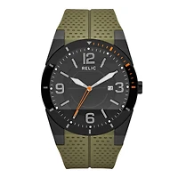 Relic® Jake Mens Olive Green Rubber Strap Watch ZR12049