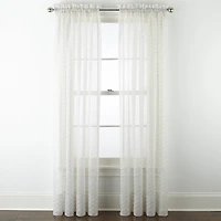 Home Expressions Lisette Geometric Print Rod Pocket Sheer Single Curtain Panel