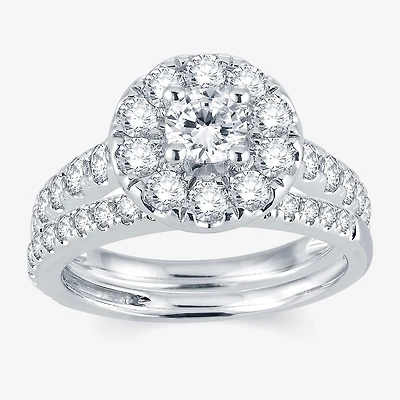 Modern Bride® Signature CT.T.W. Natural Diamond 14K White Gold Engagement Ring