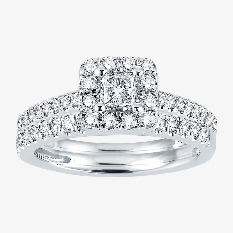 Modern Bride® Signature 1 CT.T.W. Natural Diamond 14K White Gold Engagement Ring