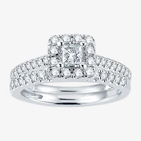 Modern Bride® Signature 1 CT.T.W. Natural Diamond 14K White Gold Engagement Ring