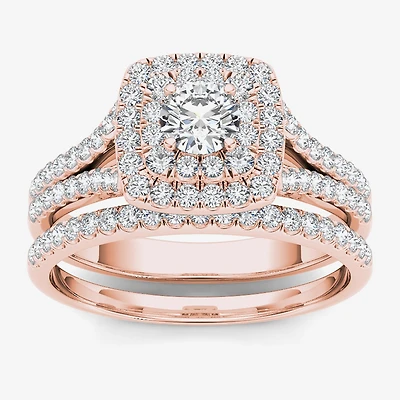 CT.T.W. Natural Diamond 10K Rose Gold Bridal Ring Set