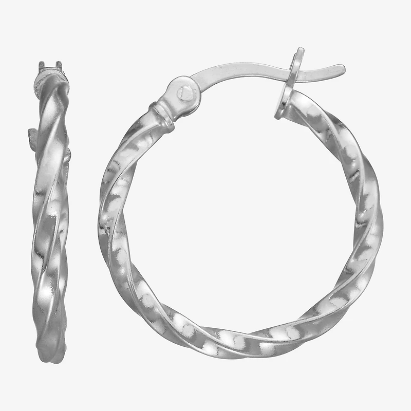 Girls Sterling Silver 18mm Hoop Earrings