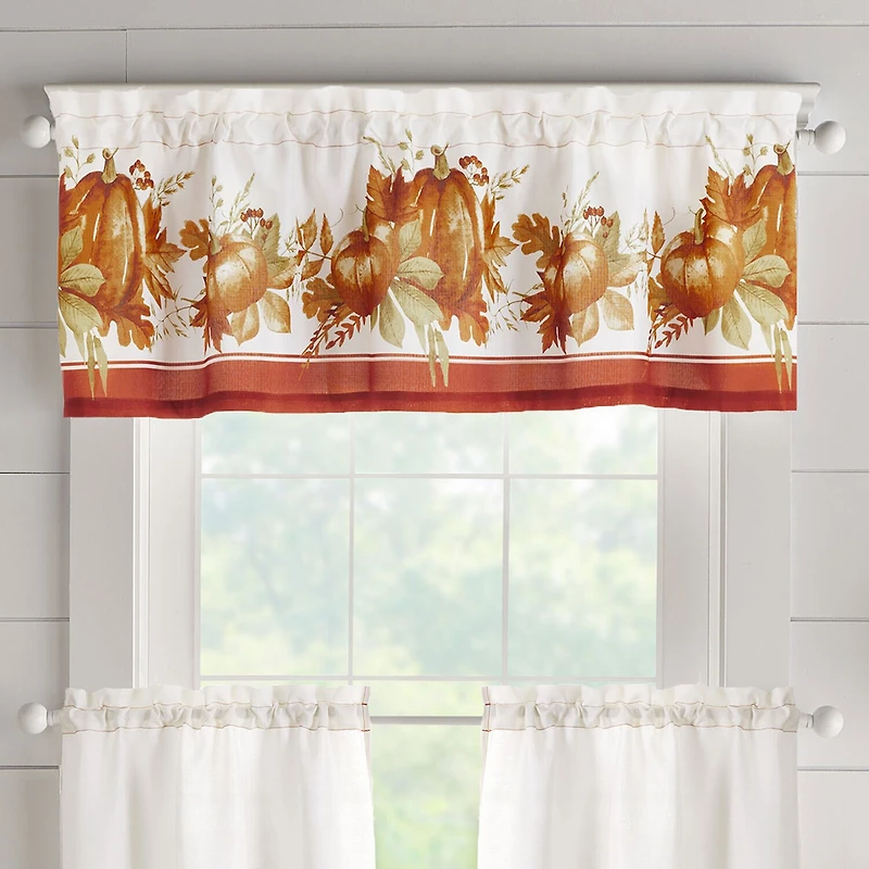 Threadmade Autumn Pumpkin Grove 3-pc. Rod Pocket Window Tier