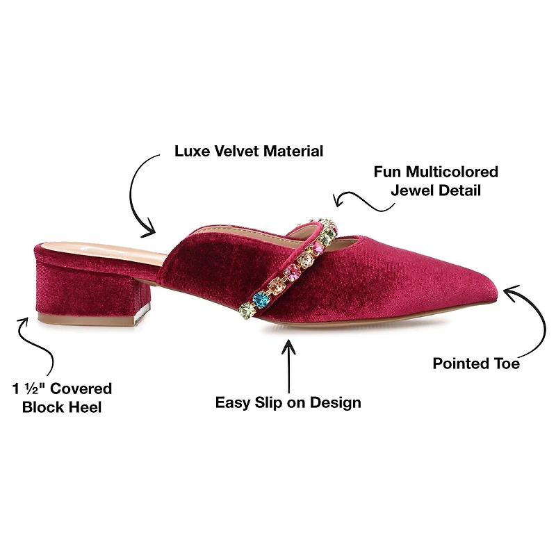 Journee Collection Jewel Womens Pointed Closed Toe Mules