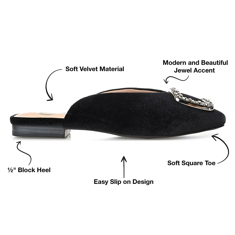 Journee Collection Sonnia Womens Square Closed Toe Mules