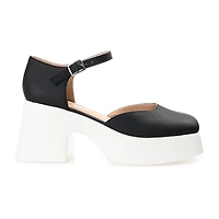 Journee Collection Lizaa Womens Square Closed Toe Block Heel Pumps