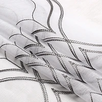 Regal Home Layla Matte Grommet Top Embroidered Sheer Set of 2 Curtain Panel