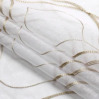 Regal Home Layla Matte Grommet Top Embroidered Sheer Set of 2 Curtain Panel