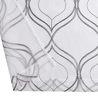 Regal Home Layla Matte Grommet Top Embroidered Sheer Set of 2 Curtain Panel