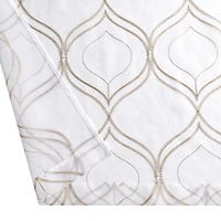 Regal Home Layla Matte Grommet Top Embroidered Sheer Set of 2 Curtain Panel