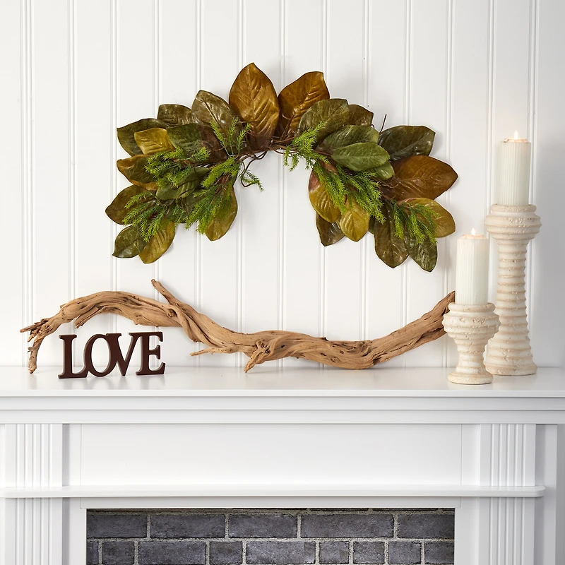 Nearly Natural Fall Magnolia Artificial Swag