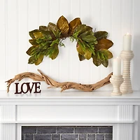 Nearly Natural Fall Magnolia Artificial Swag