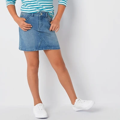 Thereabouts Little & Big Kid Girls Adjustable Waist Midi Denim Skirt
