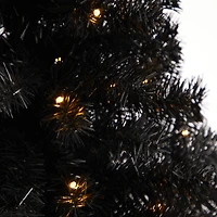 Nearly Natural 3 Foot Black Faux With Lights Halloween Tree
